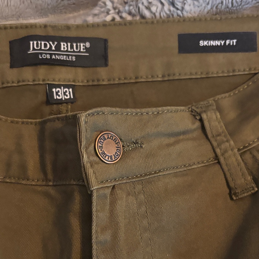 Judy Blue Olive Green High Waist Stretch Skinny Jeans Pants Sz 13/31